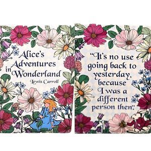 Steel Mill Alice's Adventures in Wonderland Floral Book Cover Decorative Vase